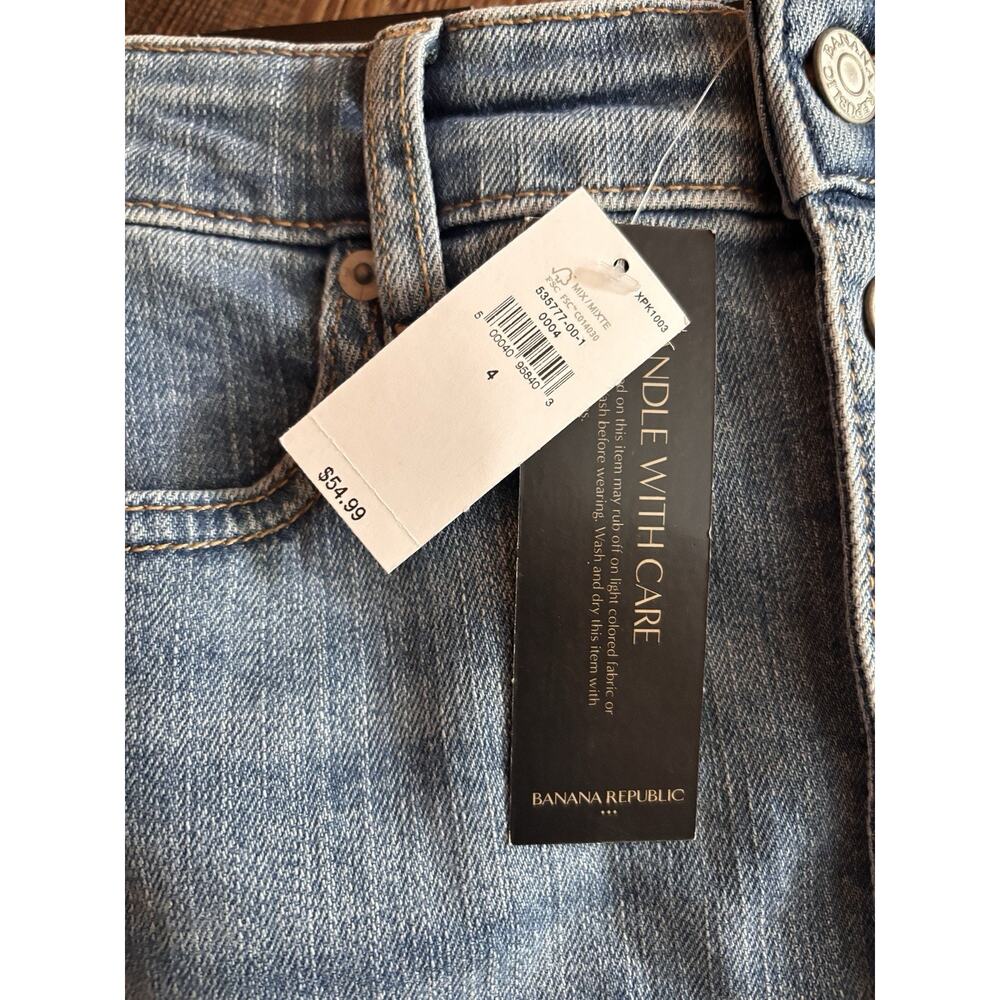 NWT Banana Republic Skirt Womens 4 Blue Denim Button Front Pockets Jean - Picture 3 of 7